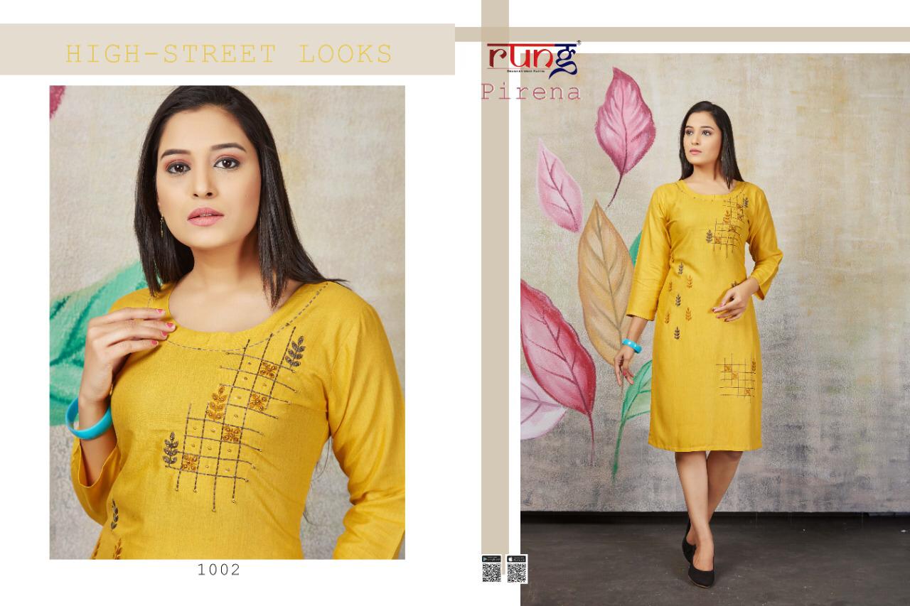 Rung Presents  Pirena Casual Wear Kurtis Collection
