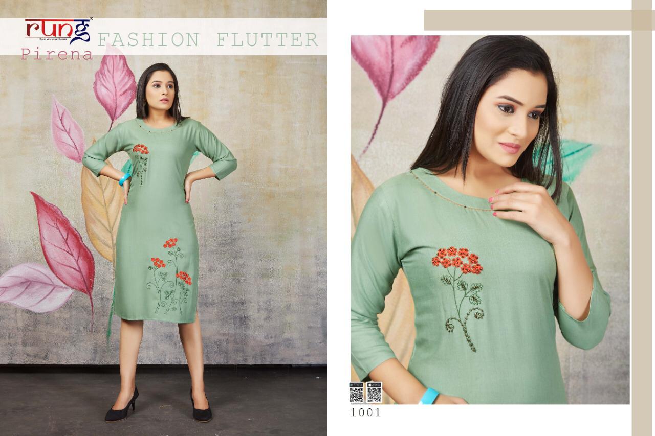Rung Presents  Pirena Casual Wear Kurtis Collection