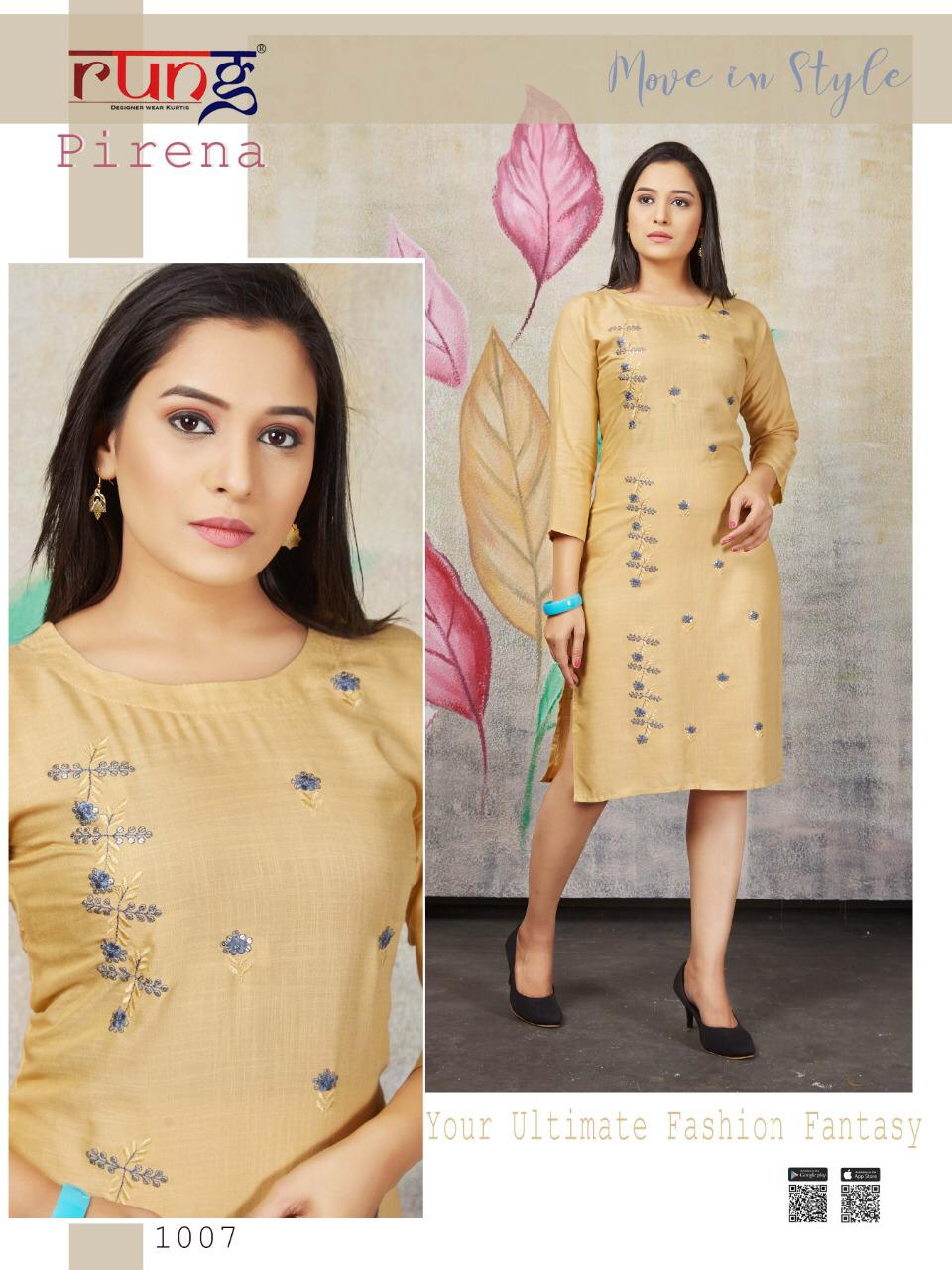 Rung Presents  Pirena Casual Wear Kurtis Collection
