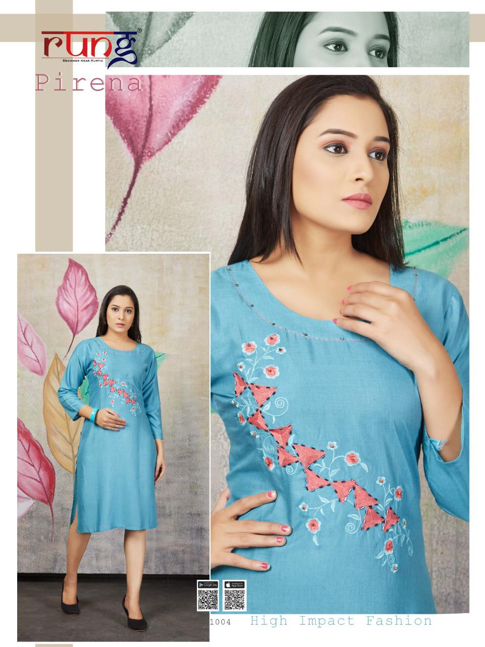 Rung Presents  Pirena Casual Wear Kurtis Collection