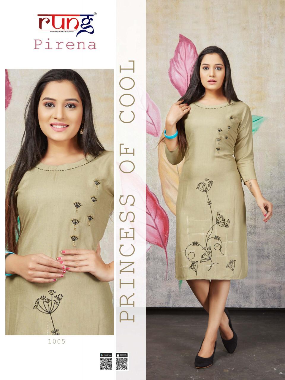 Rung Presents  Pirena Casual Wear Kurtis Collection