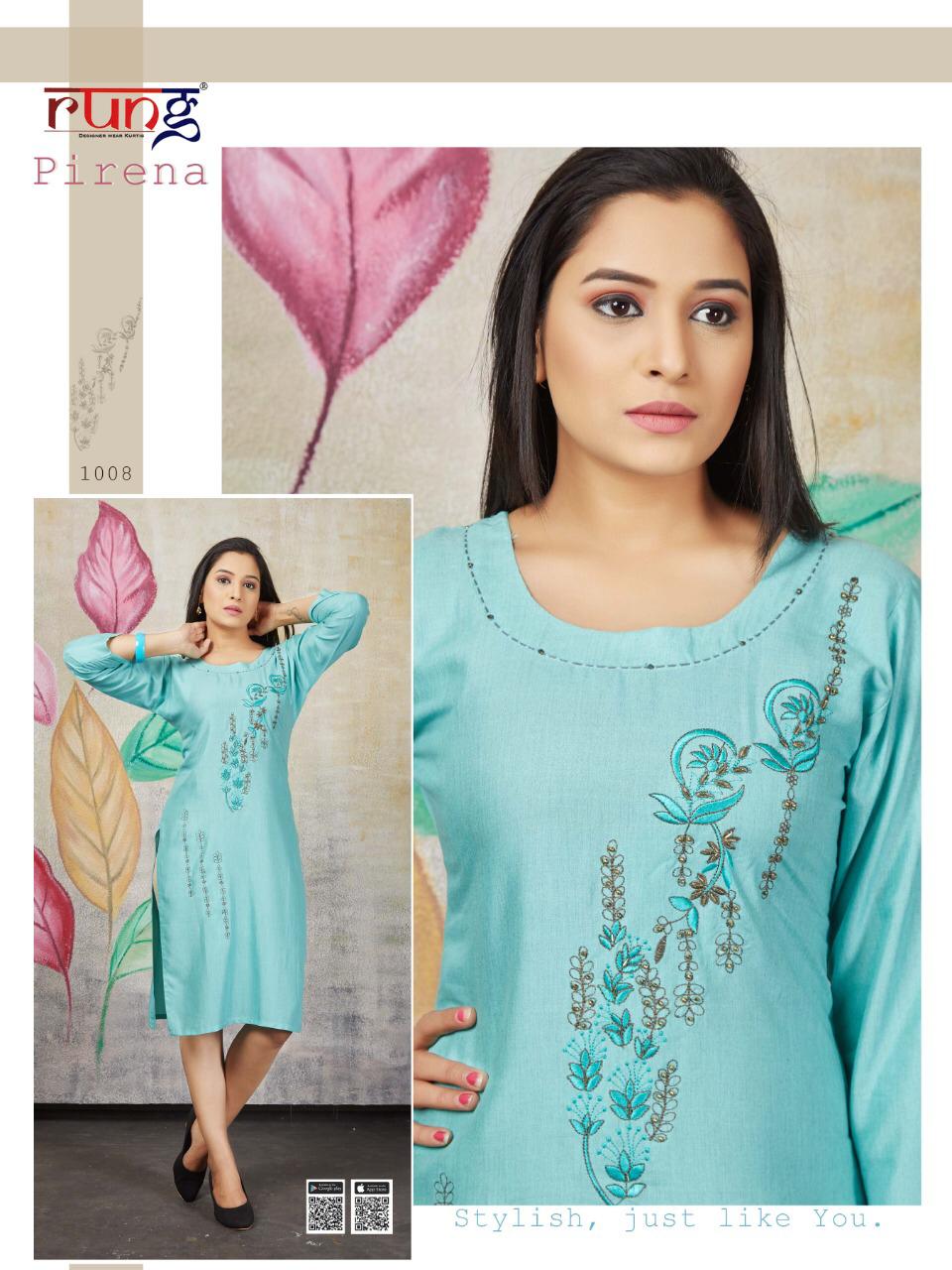 Rung Presents  Pirena Casual Wear Kurtis Collection