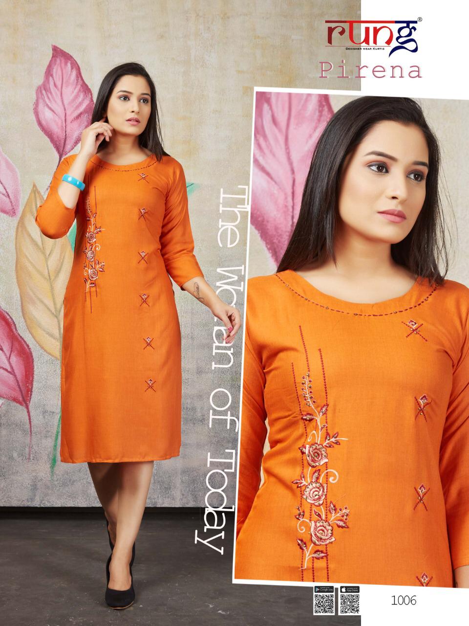 Rung Presents  Pirena Casual Wear Kurtis Collection