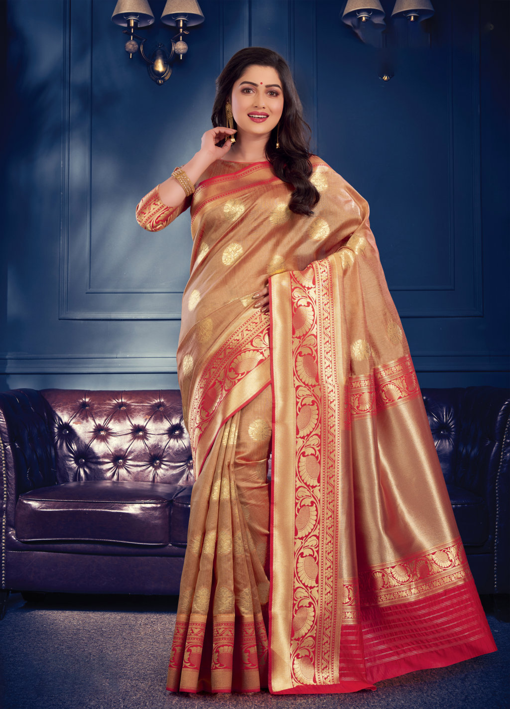 Sangam Presents Ardhangini Banarasi Crystal Silk Sarees
