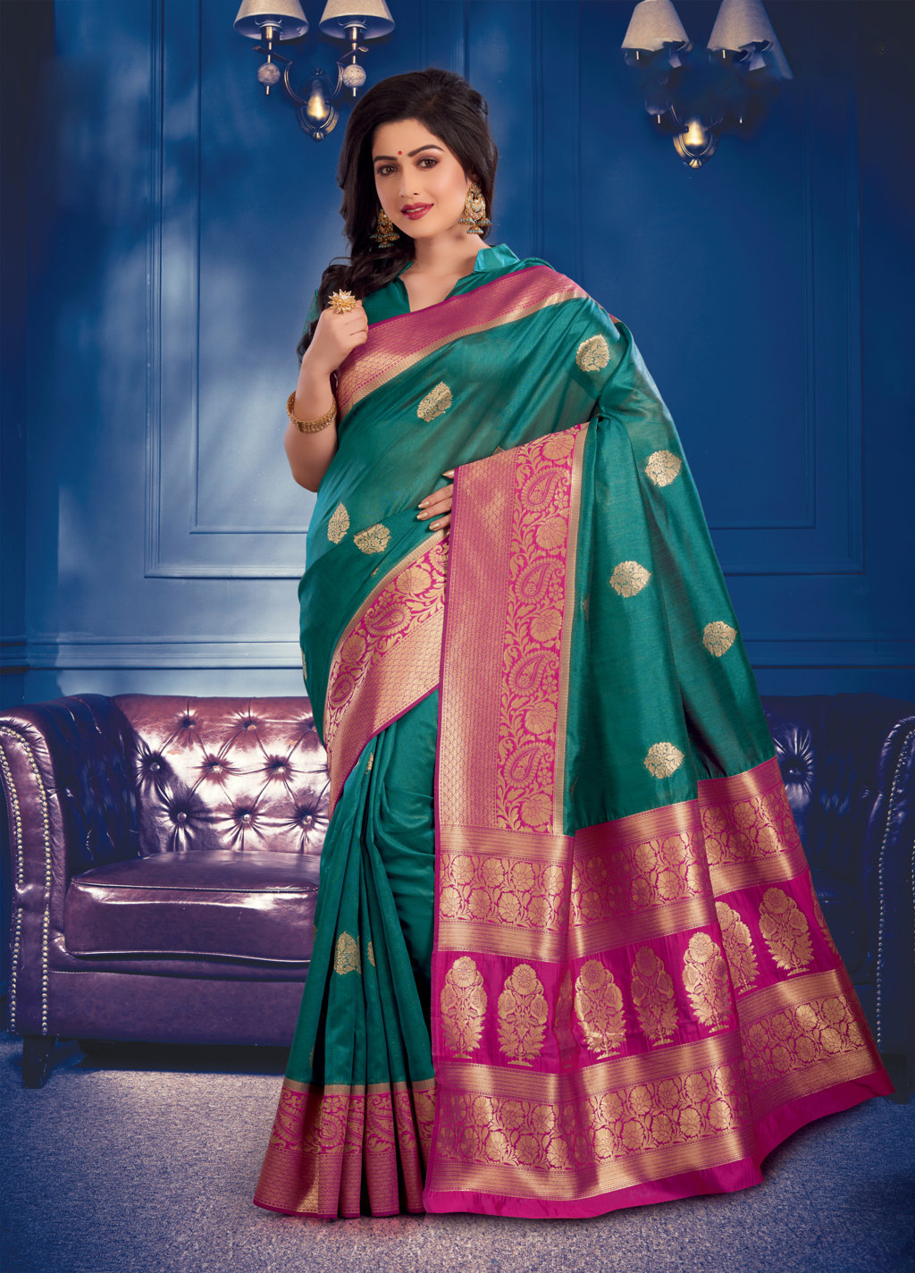 Sangam Presents Ardhangini Banarasi Crystal Silk Sarees