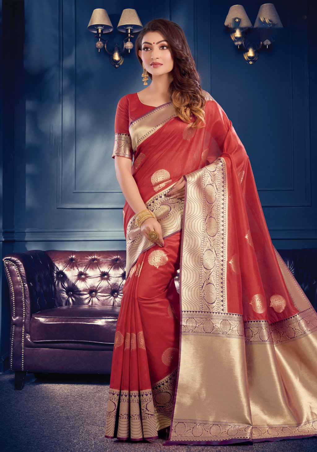 Sangam Presents Ardhangini Banarasi Crystal Silk Sarees