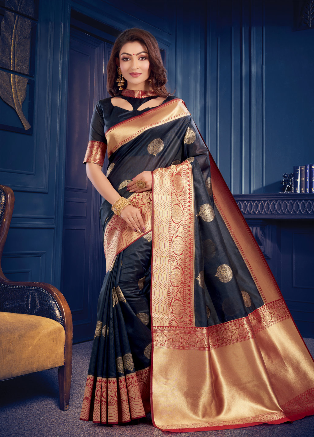 Sangam Presents Ardhangini Banarasi Crystal Silk Sarees