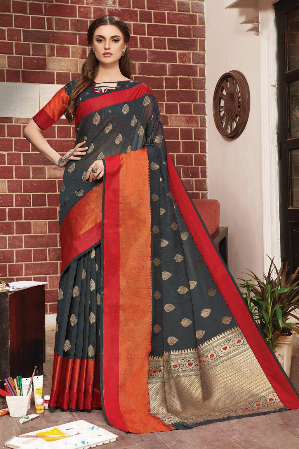 Sangam Presents Banglori Handloom Linen Silk Sarees