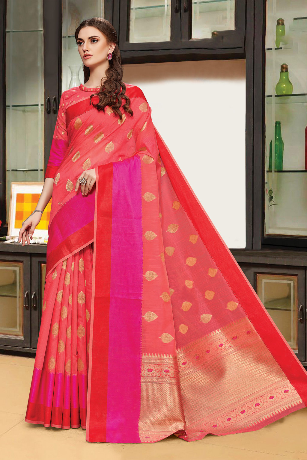 Sangam Presents Banglori Handloom Linen Silk Sarees