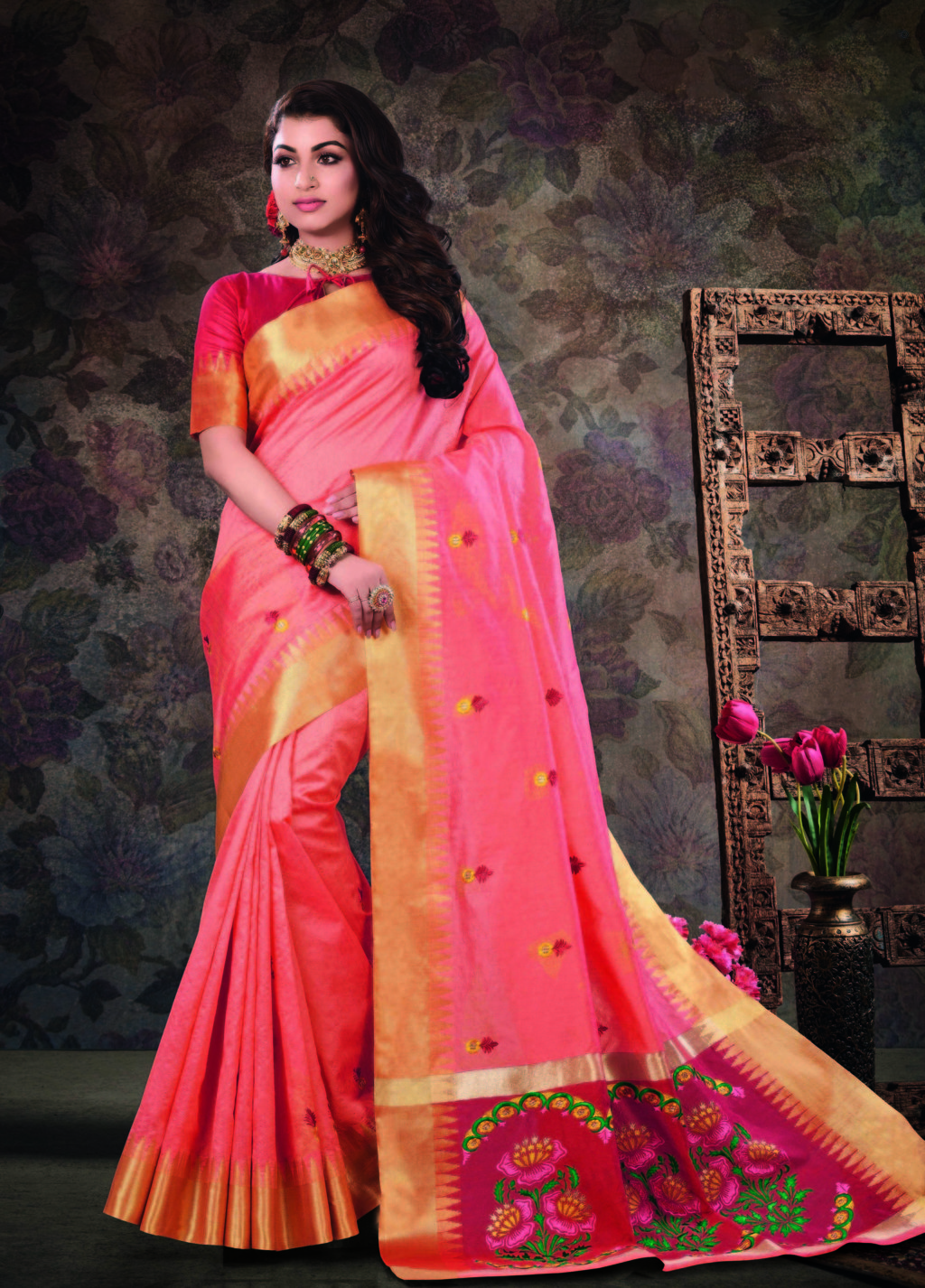 Sangam Presents Shantipuri Handloom Pure Crystal Silk Sarees