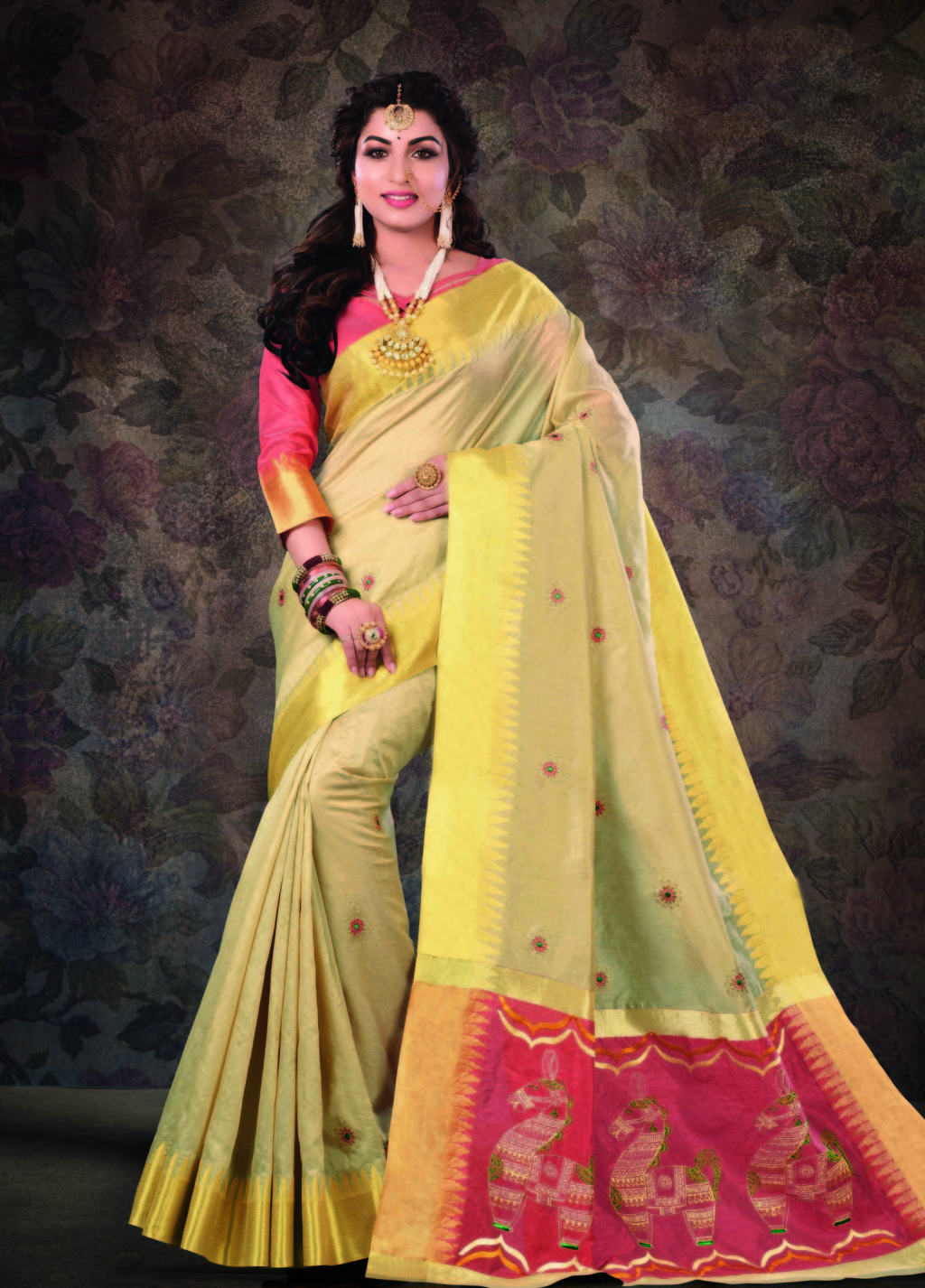 Sangam Presents Shantipuri Handloom Pure Crystal Silk Sarees