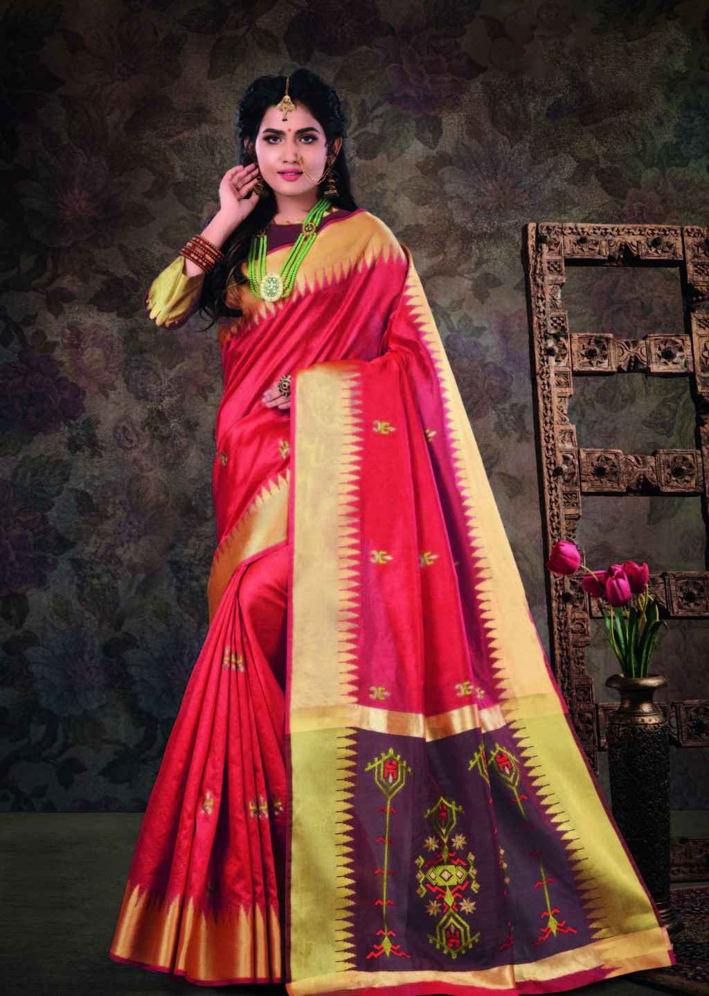 Sangam Presents Shantipuri Handloom Pure Crystal Silk Sarees