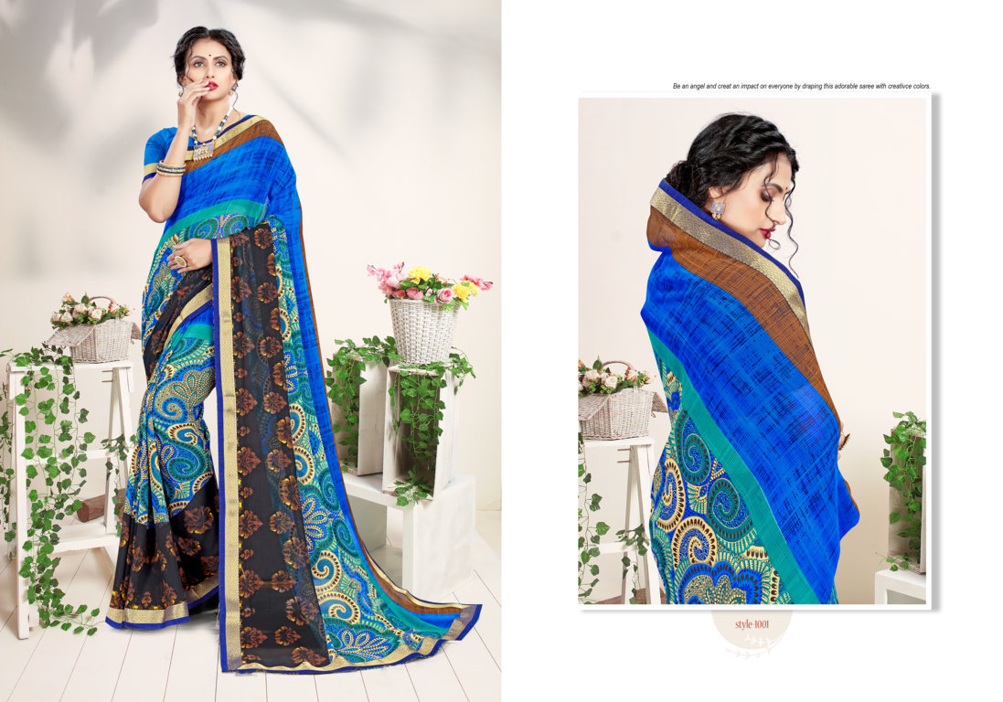 Sangam  Presents Rose Valley Printed  Sarees Collection