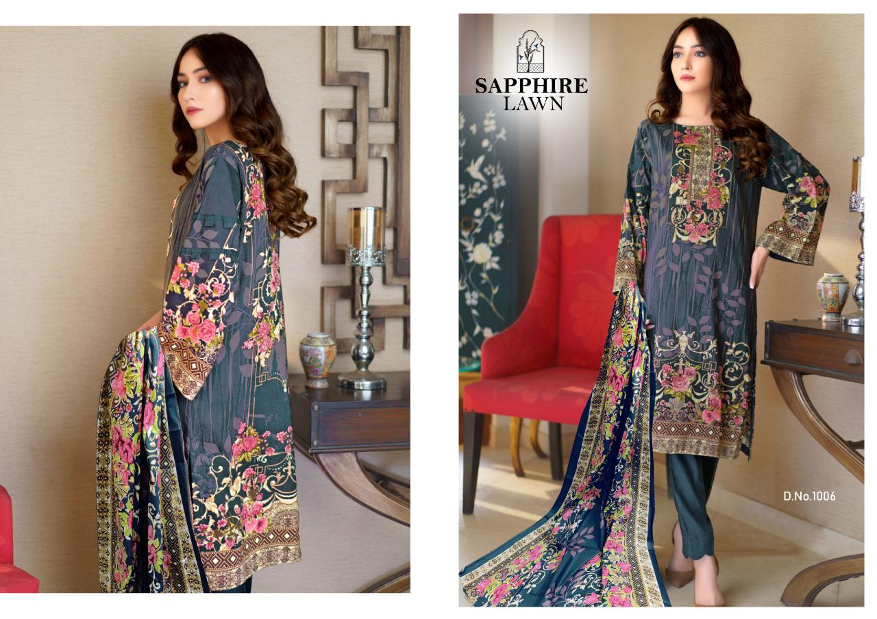 Sapphire Lawn Karachi Dress Materials