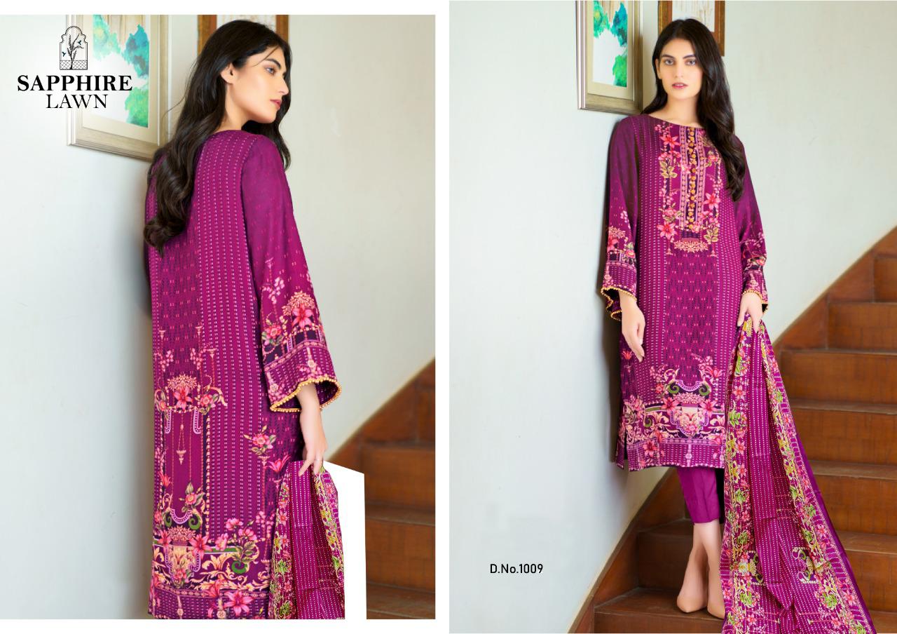Sapphire Lawn Karachi Dress Materials