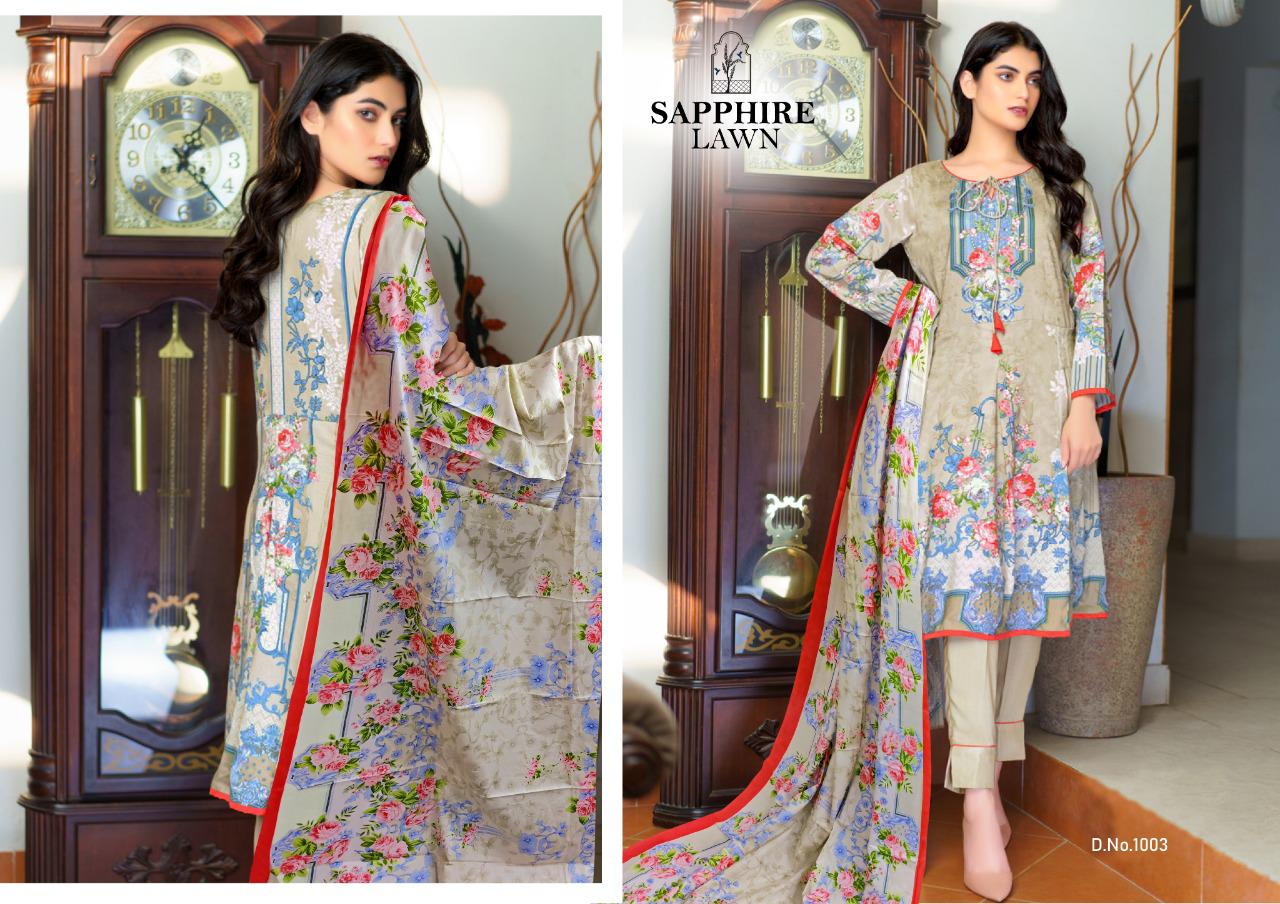 Sapphire Lawn Karachi Dress Materials
