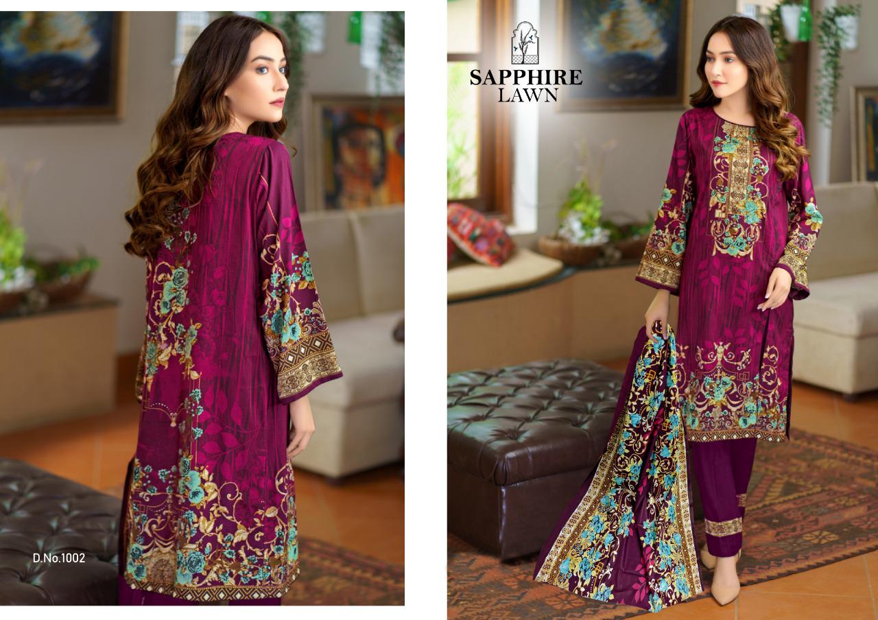 Sapphire Lawn Karachi Dress Materials