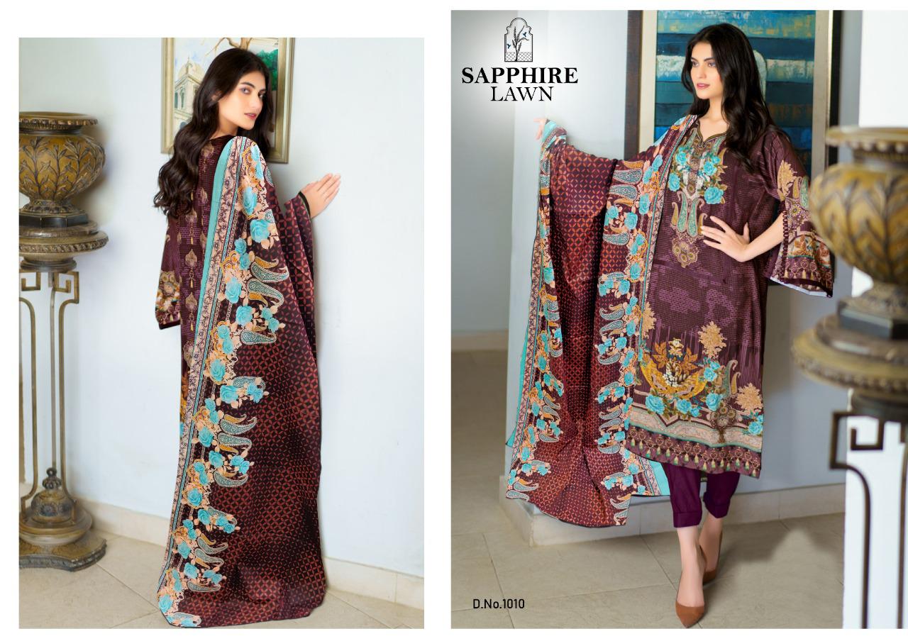 Sapphire Lawn Karachi Dress Materials