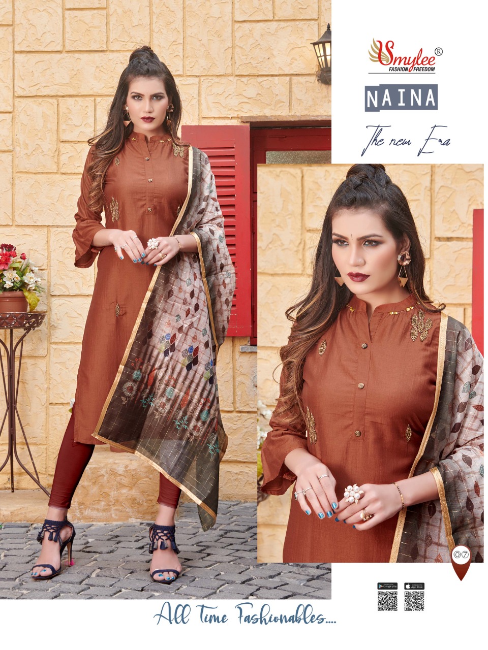 Smylee   Presents Naina Designer  Kurti With Dupatta Collection