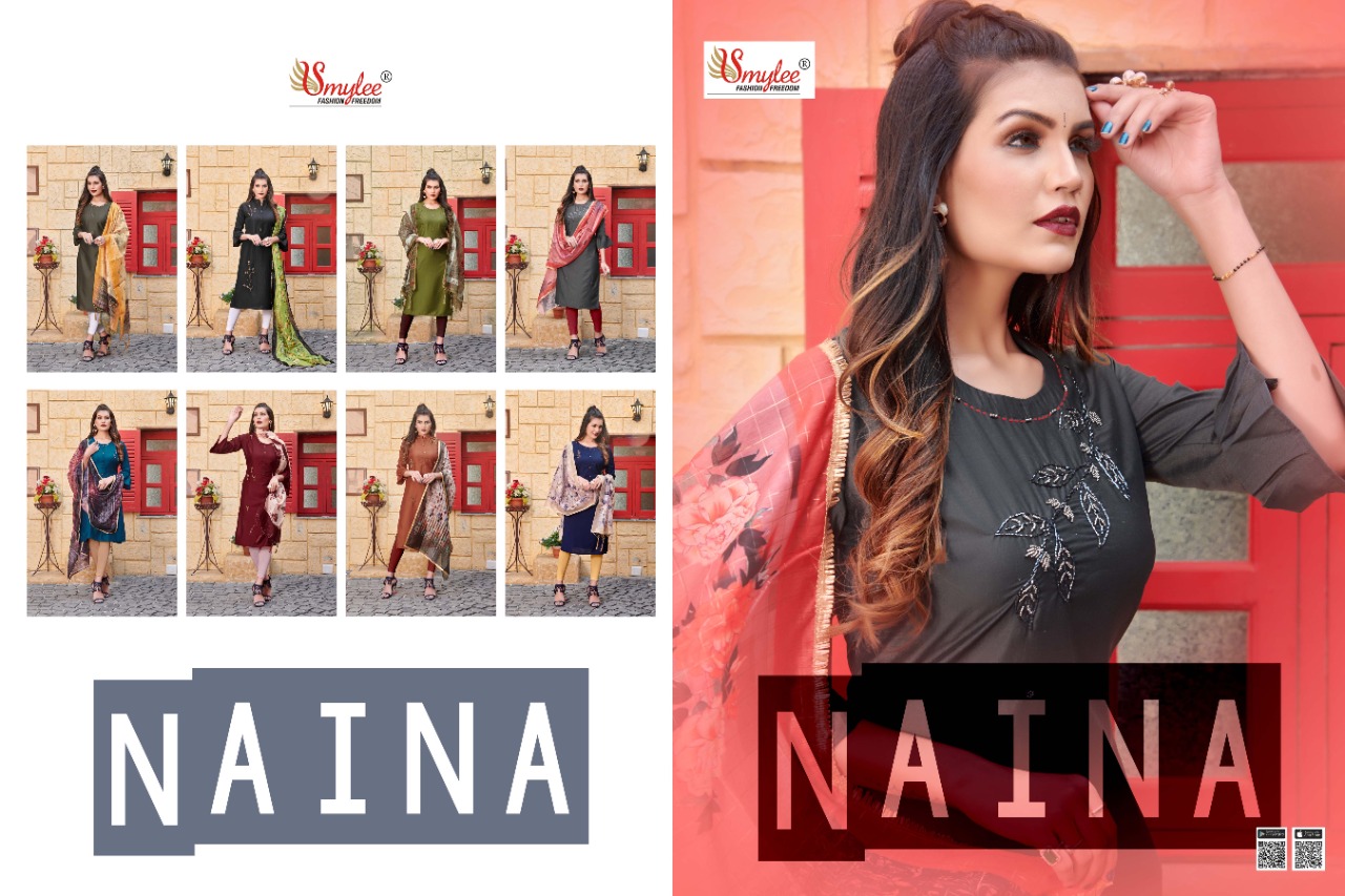 Smylee   Presents Naina Designer  Kurti With Dupatta Collection