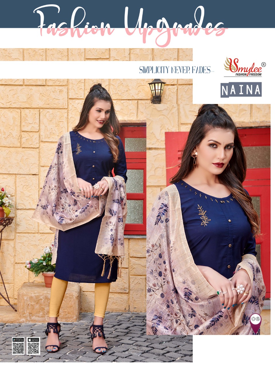 Smylee   Presents Naina Designer  Kurti With Dupatta Collection