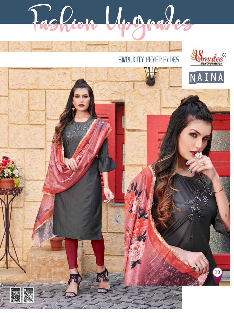 Smylee   Presents Naina Designer  Kurti With Dupatta Collection