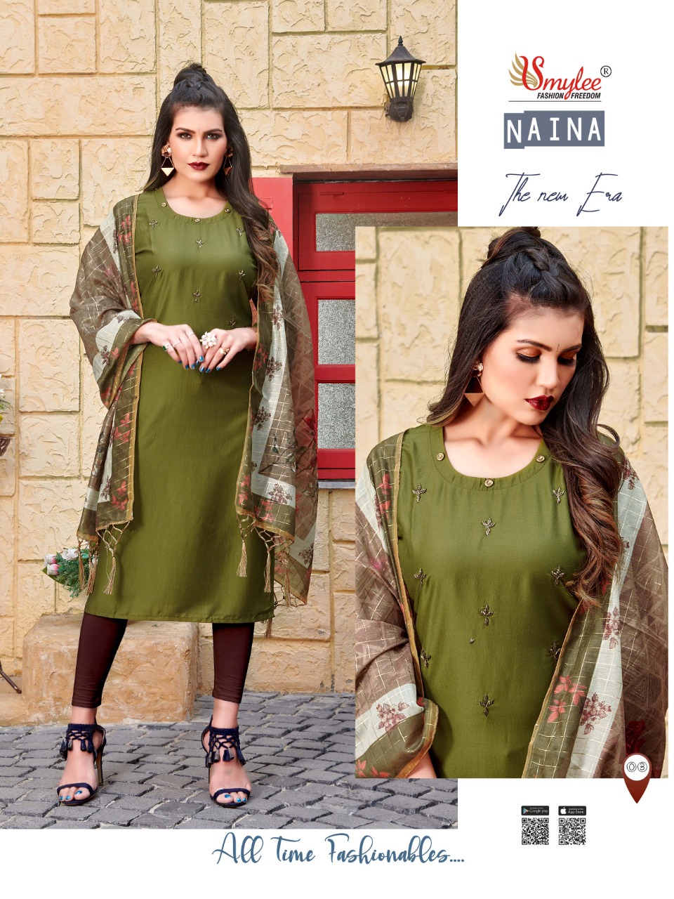 Smylee   Presents Naina Designer  Kurti With Dupatta Collection