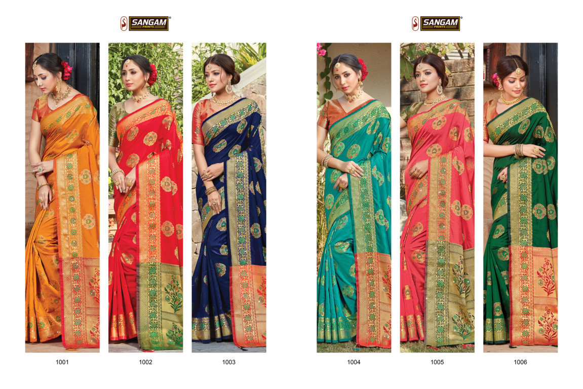 Sangam Presents Manjari Silk Pure Soft Silk Saree With Siroski Work