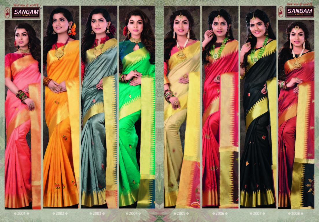 Sangam Presents Shantipuri Handloom Pure Crystal Silk Sarees
