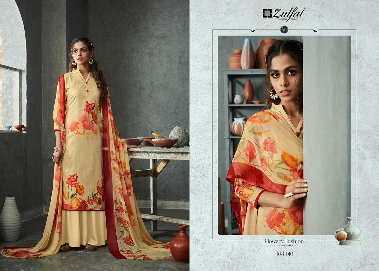 Zulfat Presents  Gulmohar  Vol 4 Designer Dress Material
