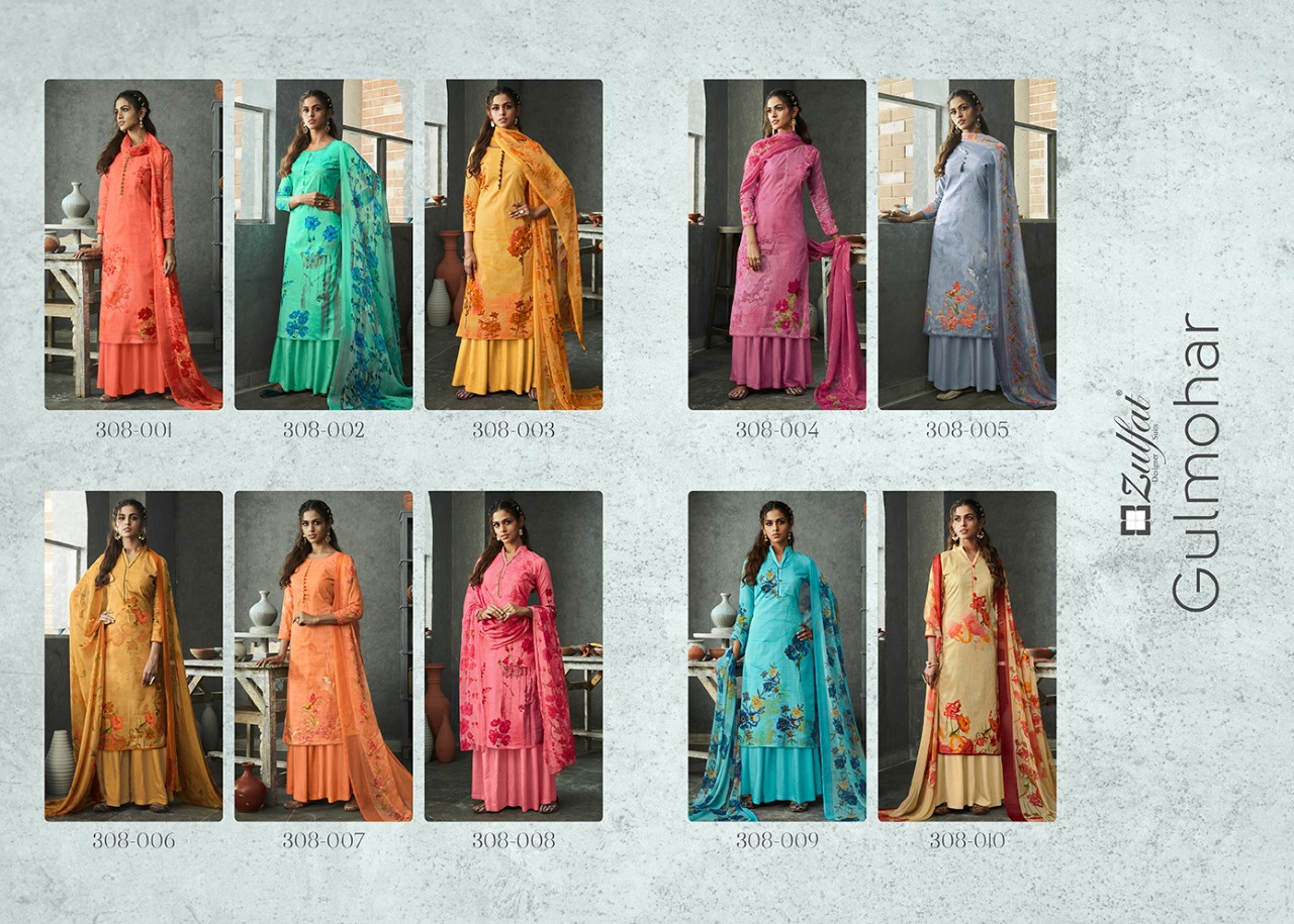 Zulfat Presents  Gulmohar  Vol 4 Designer Dress Material