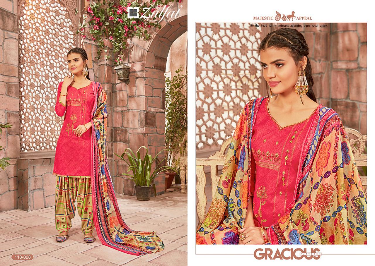 Zulfat Presents  Patiyala Babes Casual Wear Dress Material