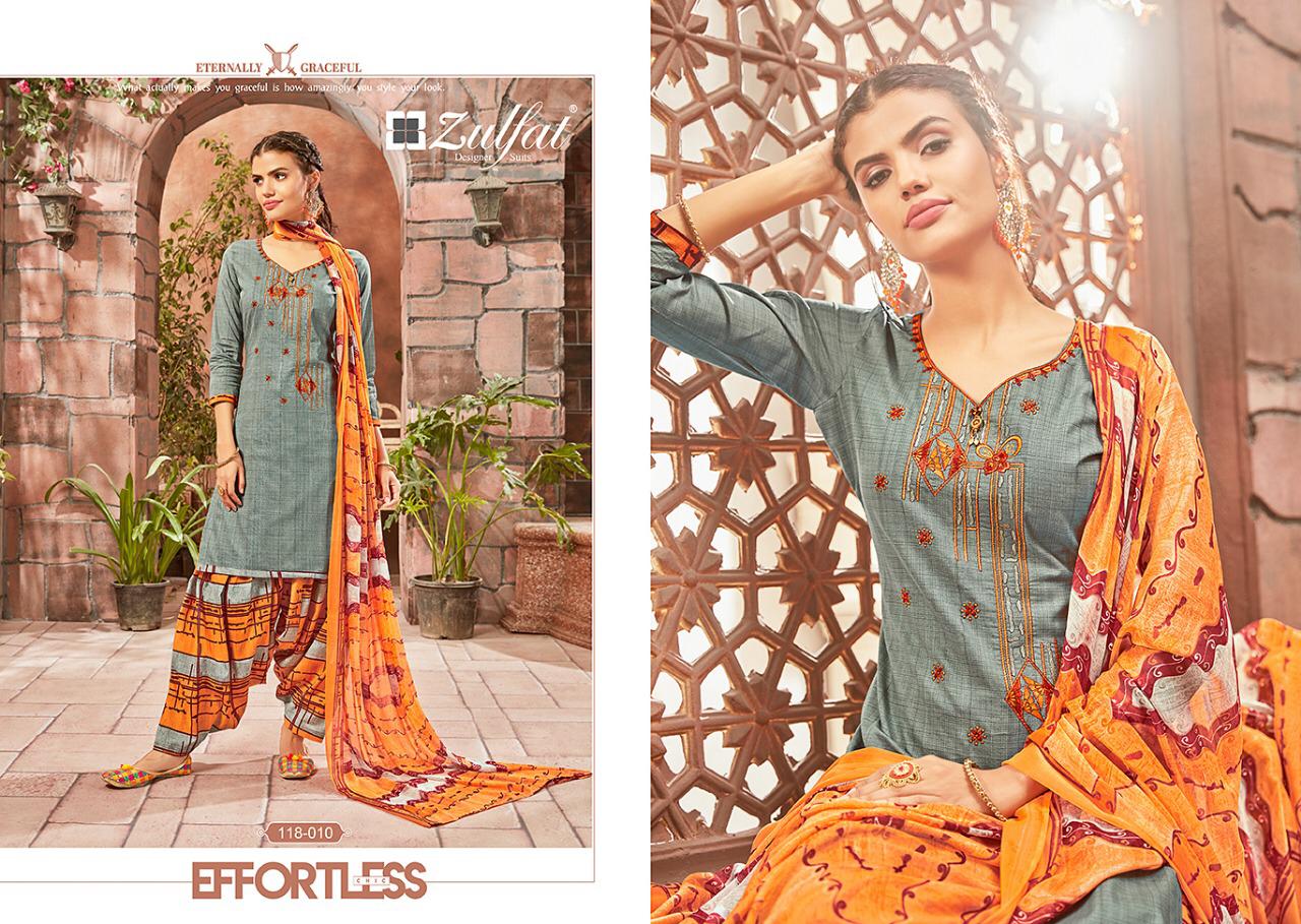 Zulfat Presents  Patiyala Babes Casual Wear Dress Material