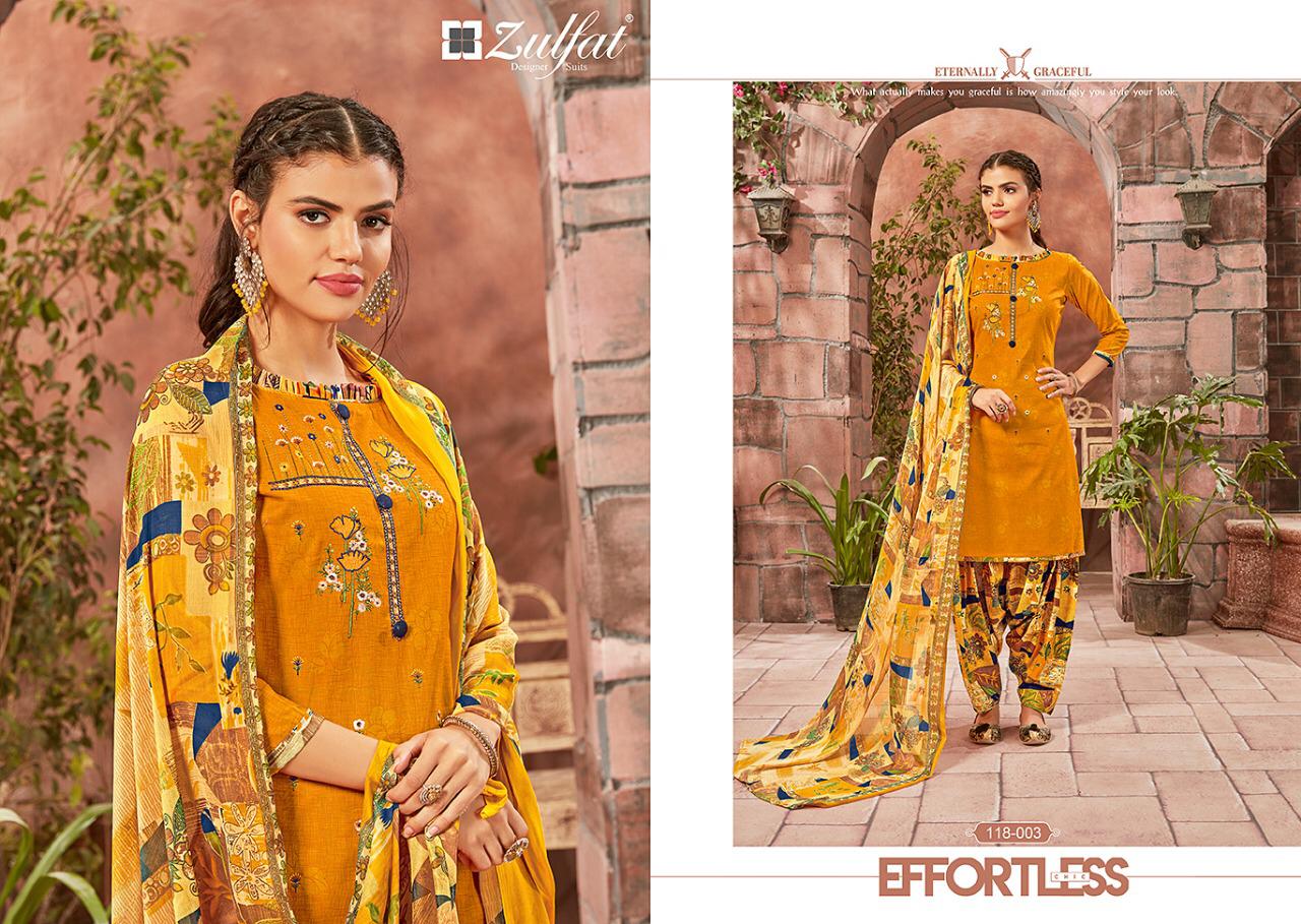 Zulfat Presents  Patiyala Babes Casual Wear Dress Material