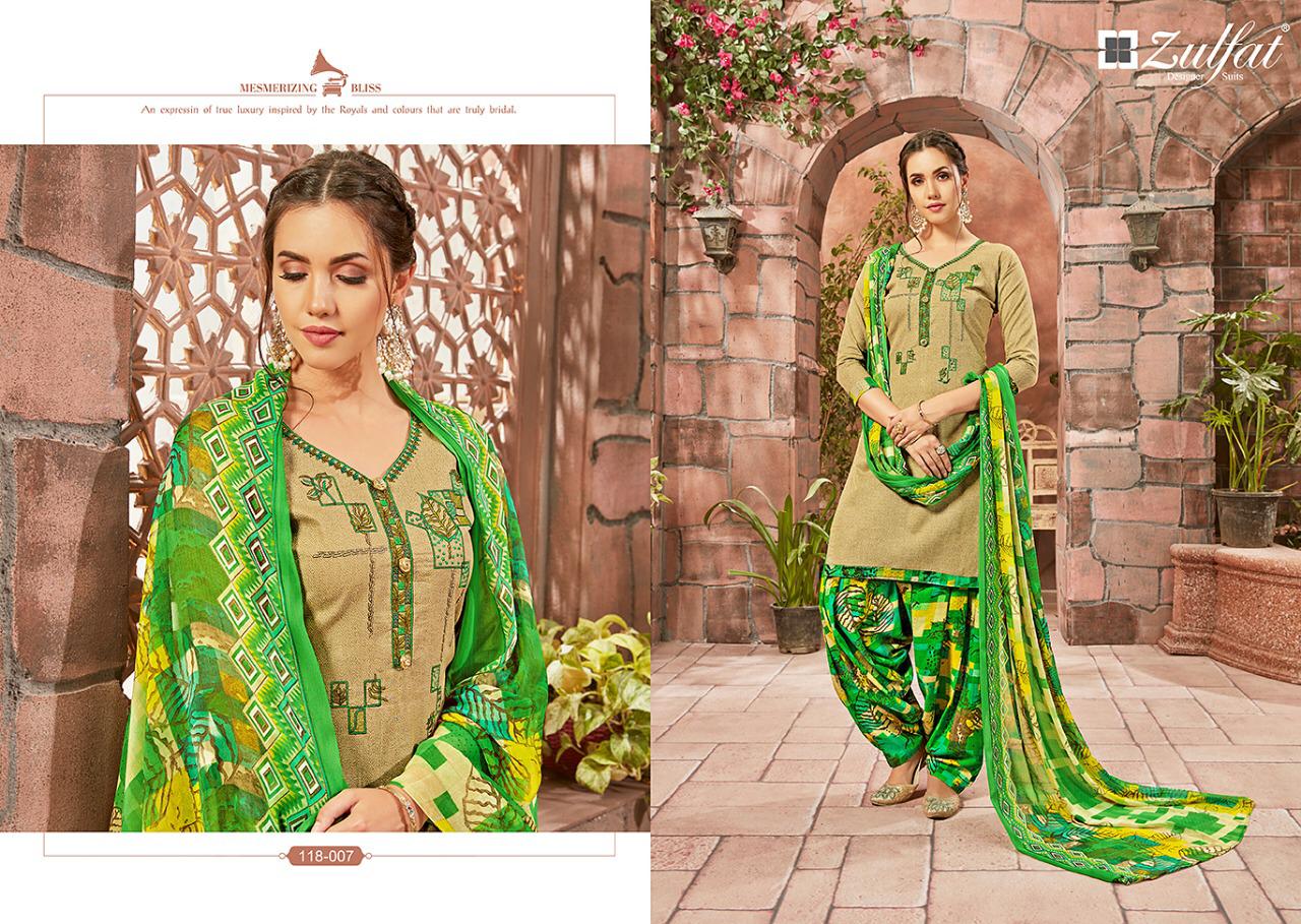 Zulfat Presents  Patiyala Babes Casual Wear Dress Material