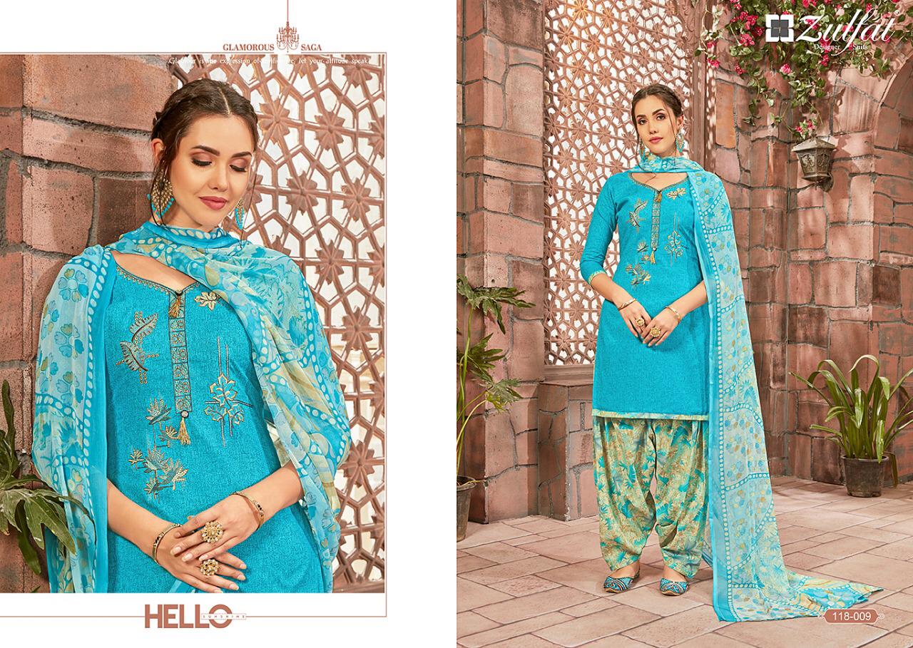 Zulfat Presents  Patiyala Babes Casual Wear Dress Material