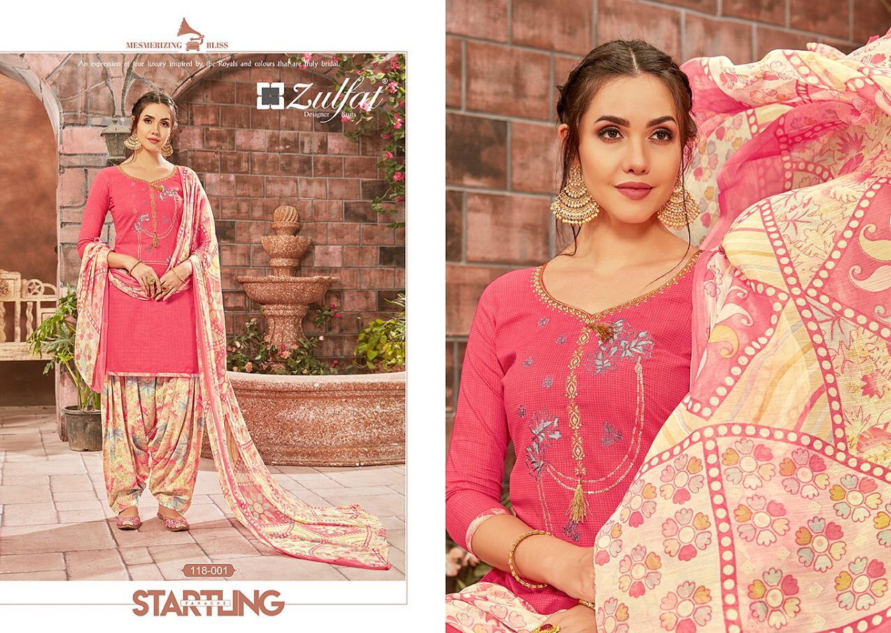 Zulfat Presents  Patiyala Babes Casual Wear Dress Material