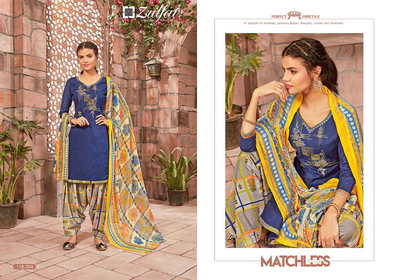 Zulfat Presents  Patiyala Babes Casual Wear Dress Material