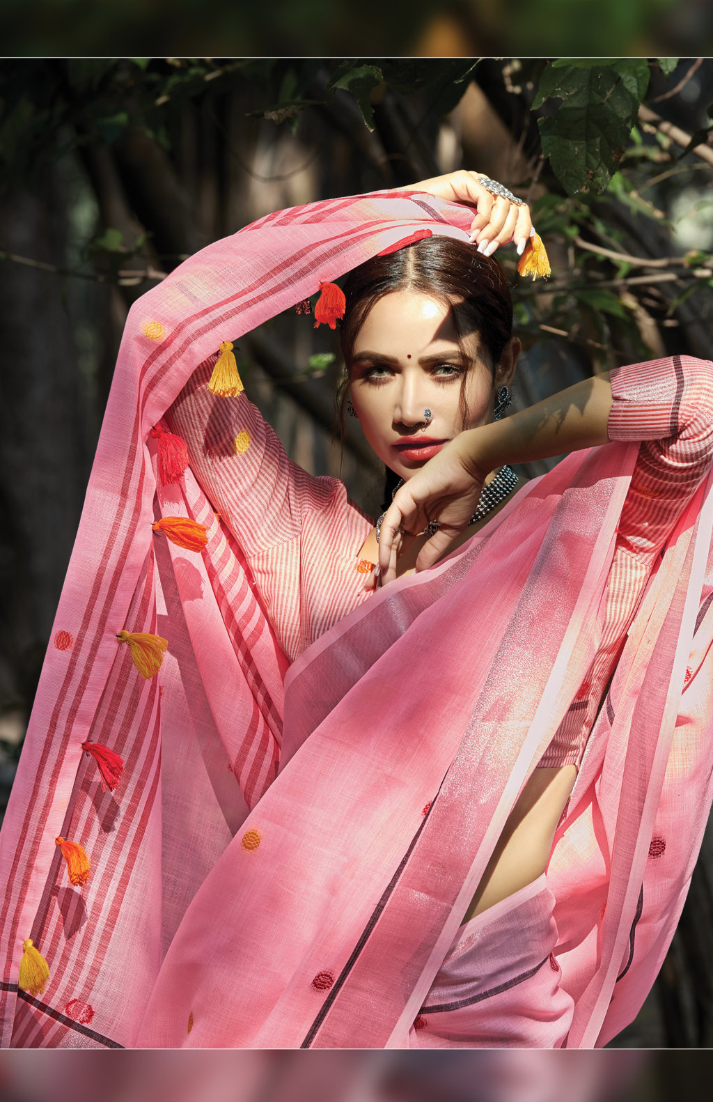 Sangam Presents Sangeet Linen Cotton Embroidery Sarees
