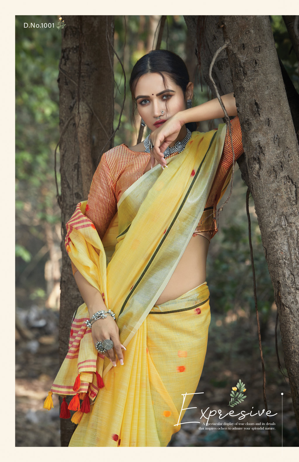 Sangam Presents Sangeet Linen Cotton Embroidery Sarees