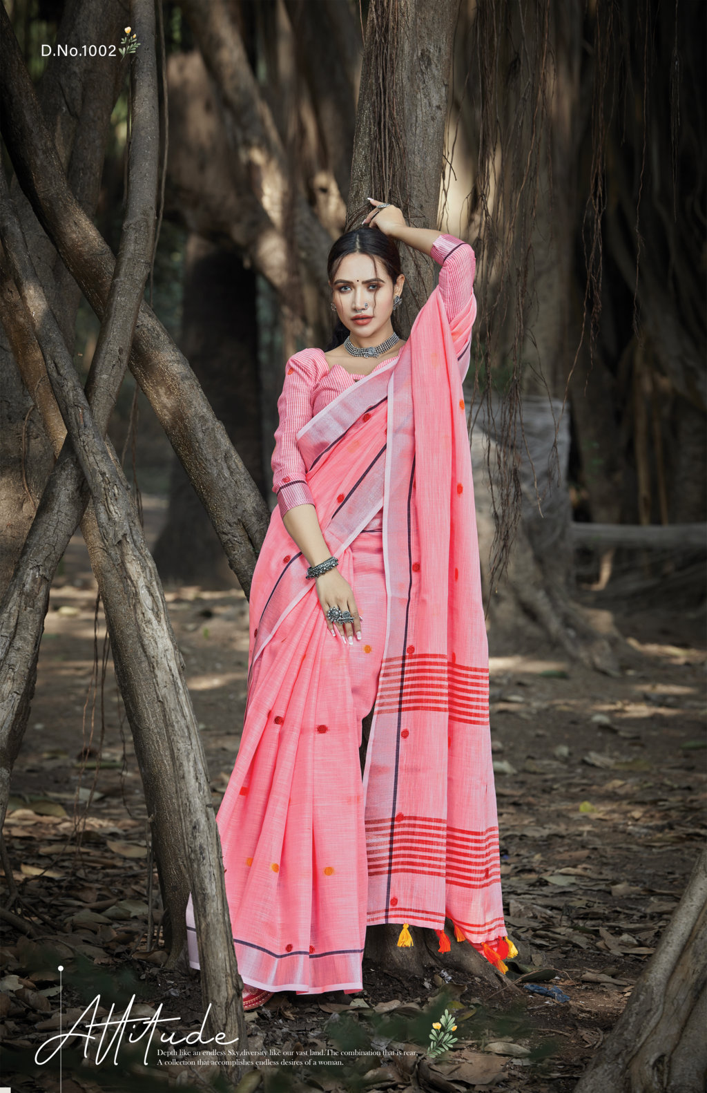 Sangam Presents Sangeet Linen Cotton Embroidery Sarees