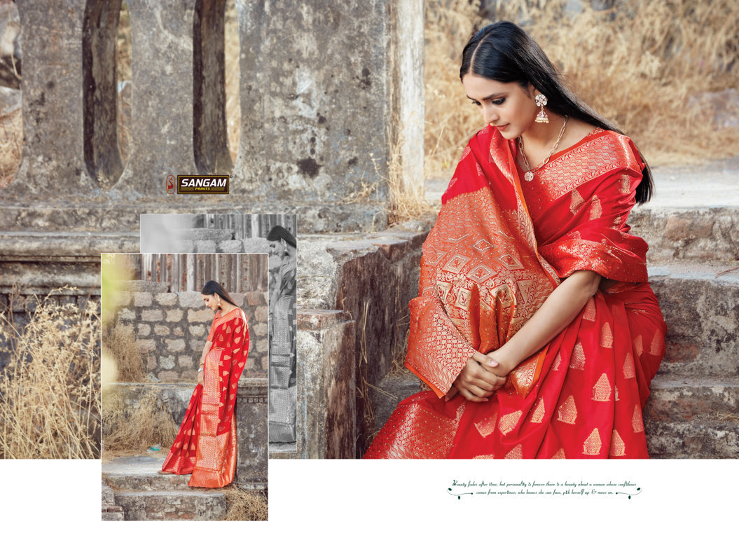 Sangam Presents Matsya Silk Pure Soft Silk Saree With Siroski Work