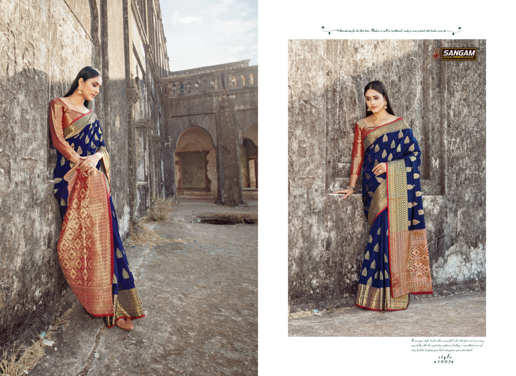 Sangam Presents Matsya Silk Pure Soft Silk Saree With Siroski Work