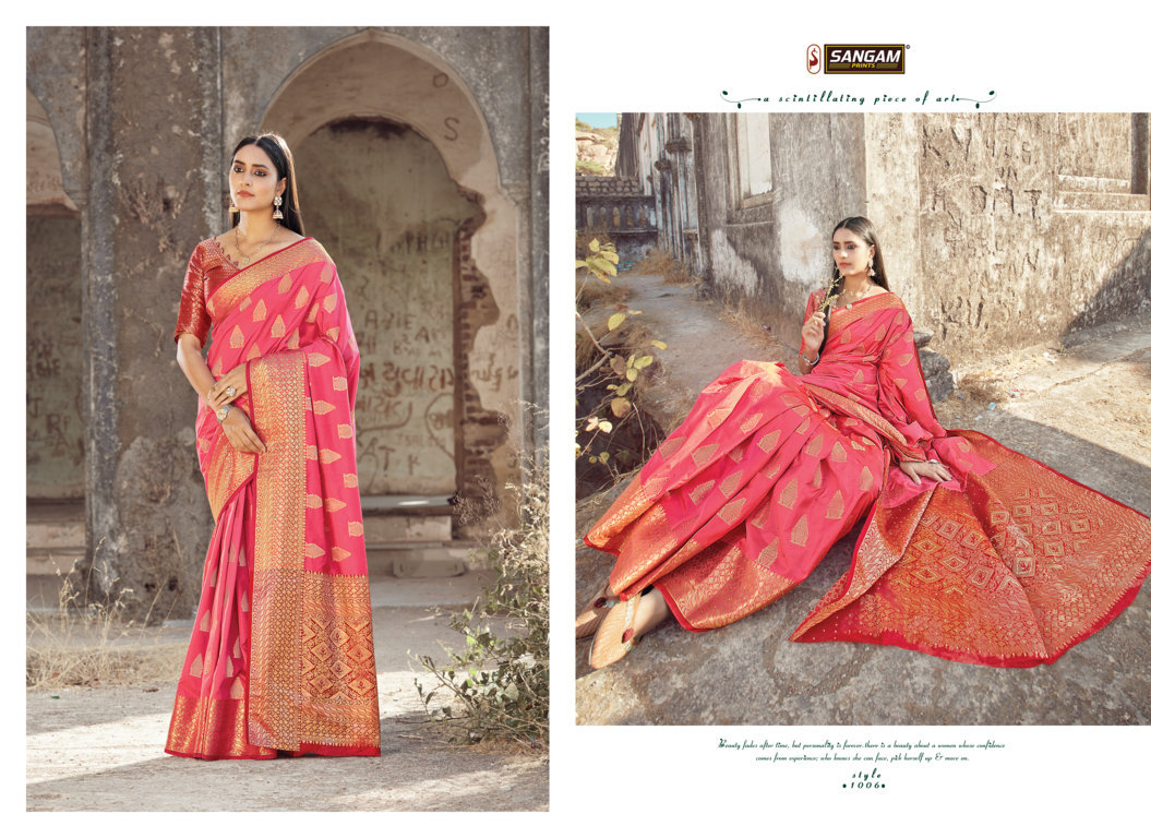 Sangam Presents Matsya Silk Pure Soft Silk Saree With Siroski Work