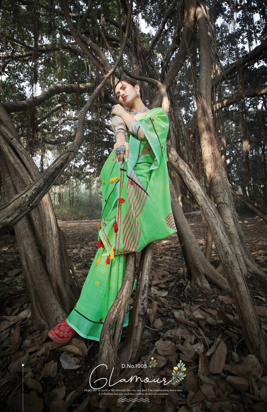 Sangam Presents Sangeet Linen Cotton Embroidery Sarees