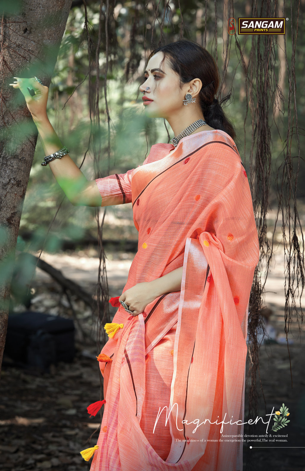 Sangam Presents Sangeet Linen Cotton Embroidery Sarees