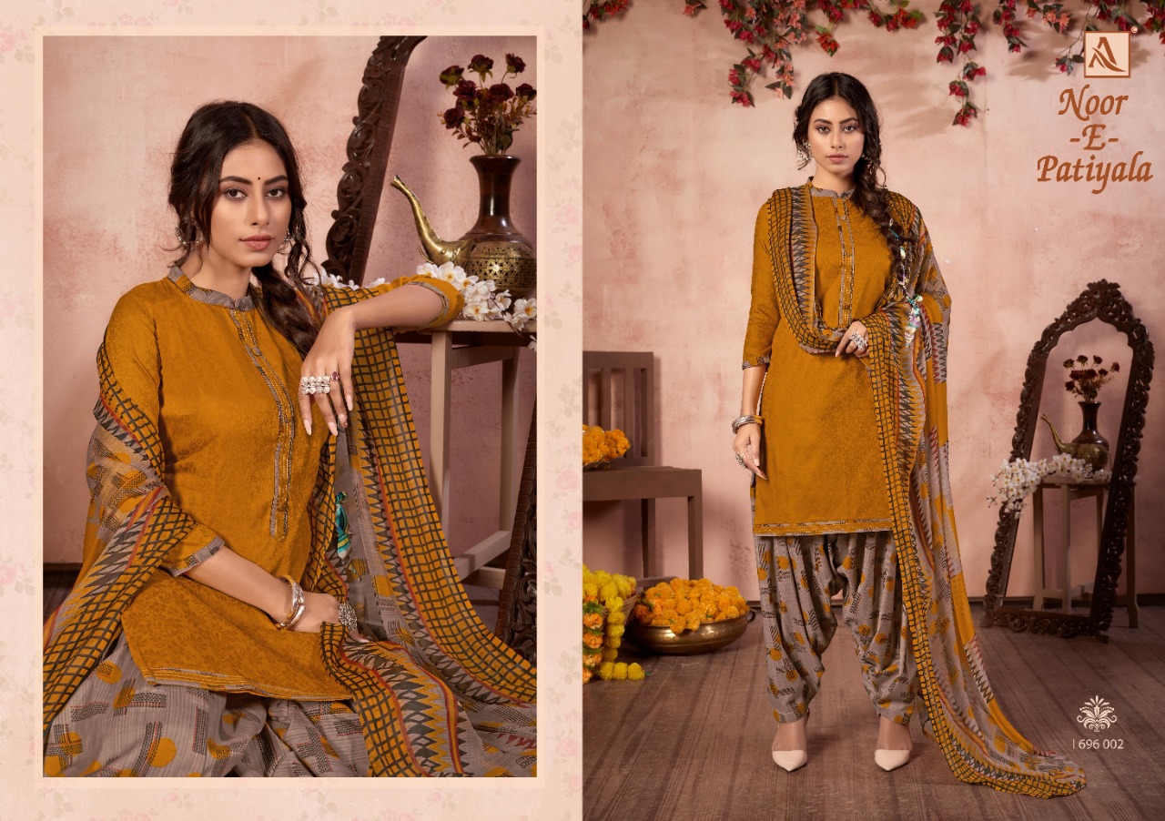 Alok Launching  Noor E Patiyala 12 Designer Dress Material Collection