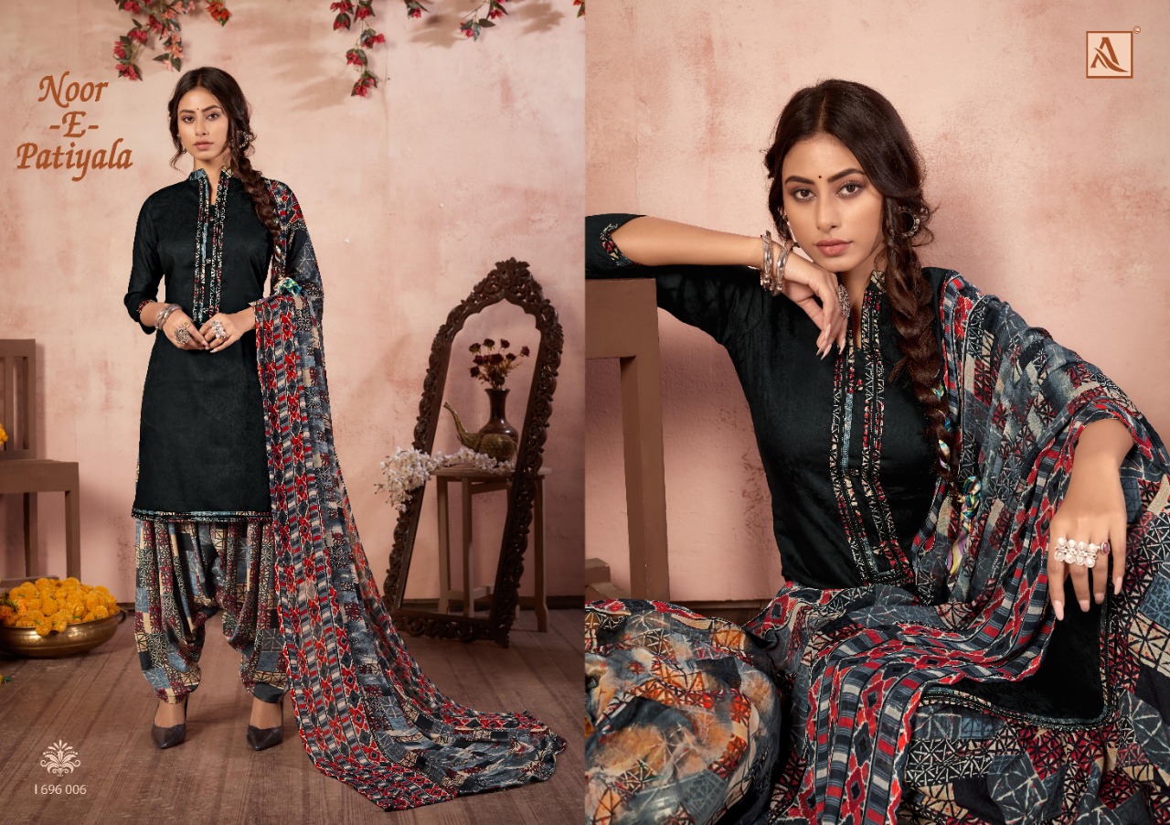 Alok Launching  Noor E Patiyala 12 Designer Dress Material Collection