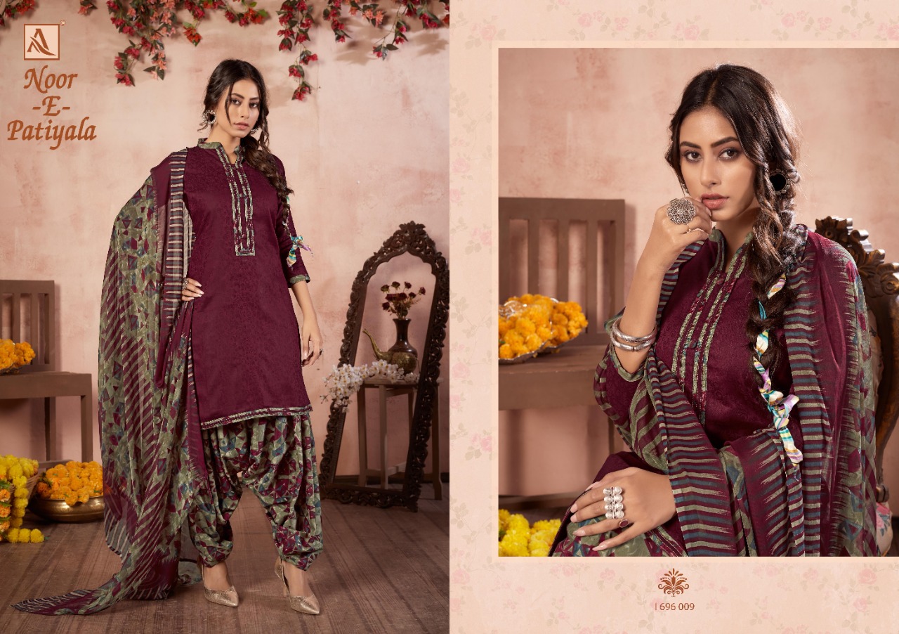 Alok Launching  Noor E Patiyala 12 Designer Dress Material Collection