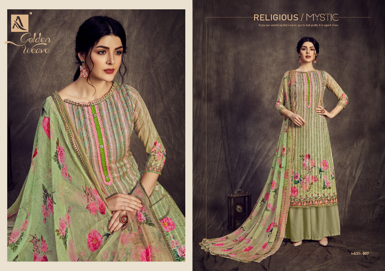 Alok  Presents  Golden Weave Designer Dress Material Collection